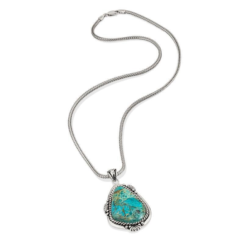Women's Sedona Turquoise Pendant and Chain (26 carats)